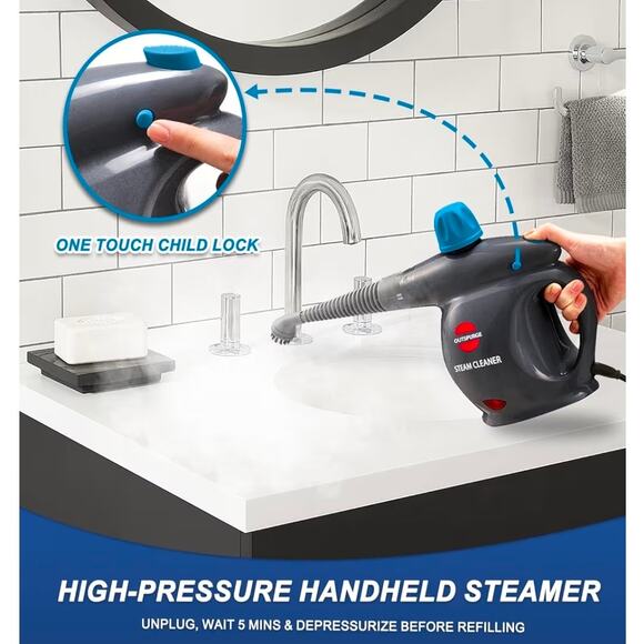 Handheld Steam Cleaner, Pressurized Multi-Surface Steam Shot with 13 Accessories - Picture 3 of 9